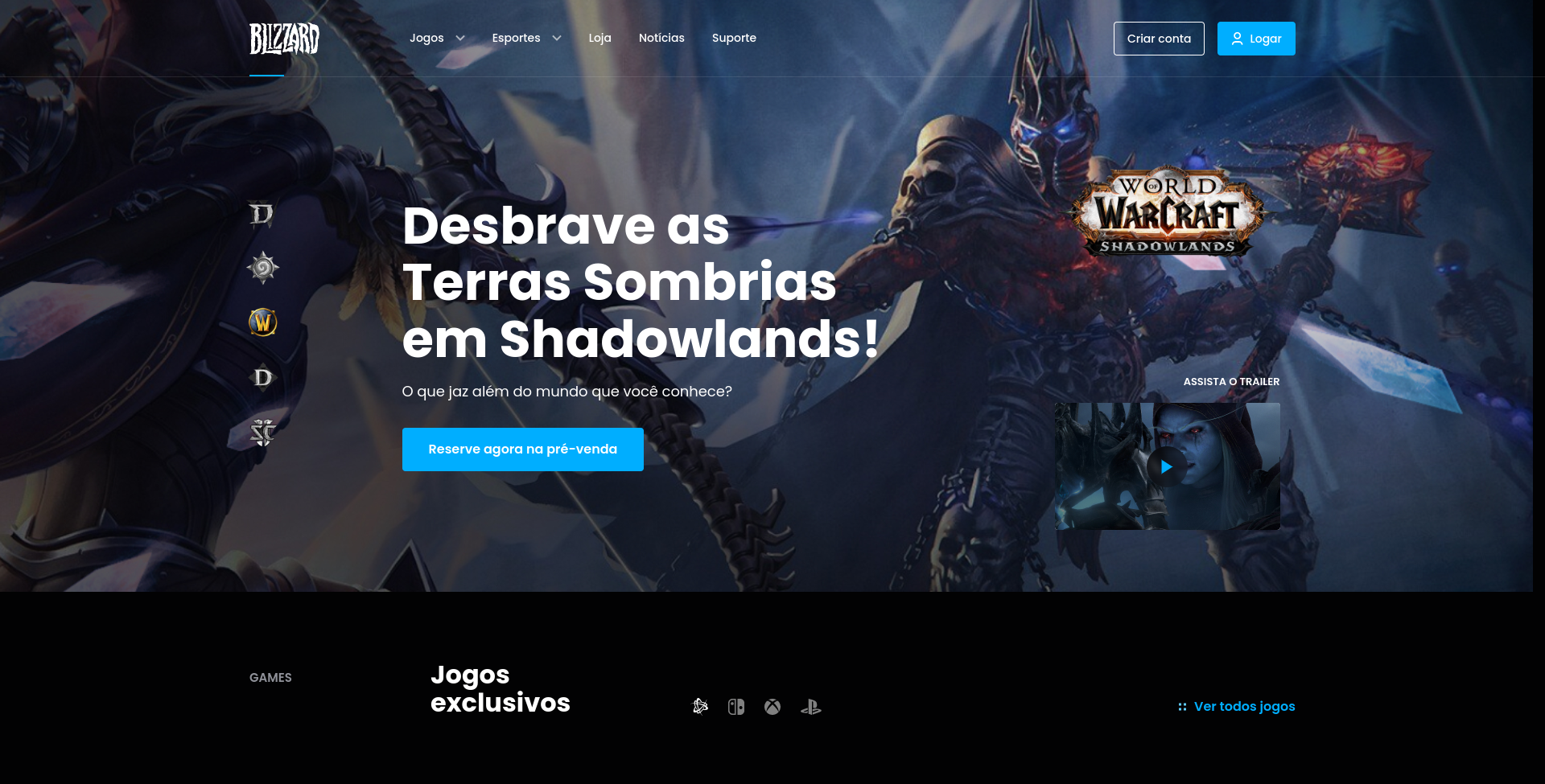 Blizzard landing page