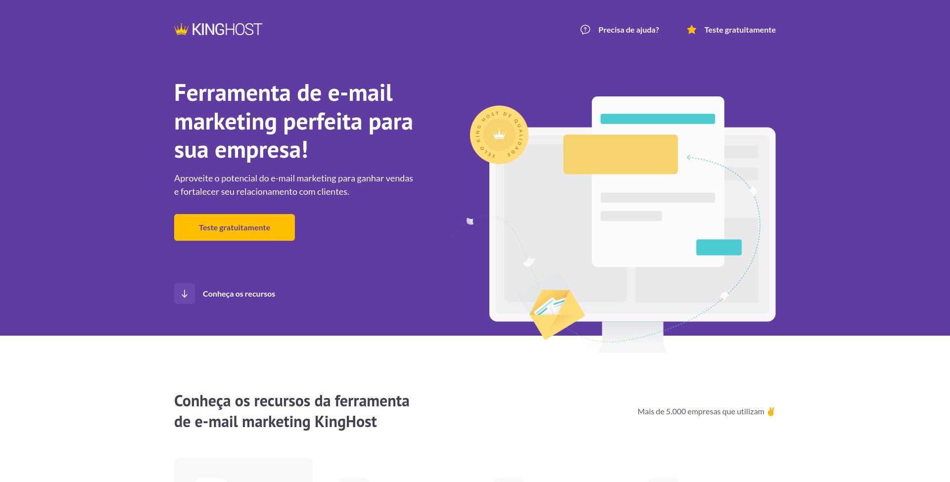 King Host landing page